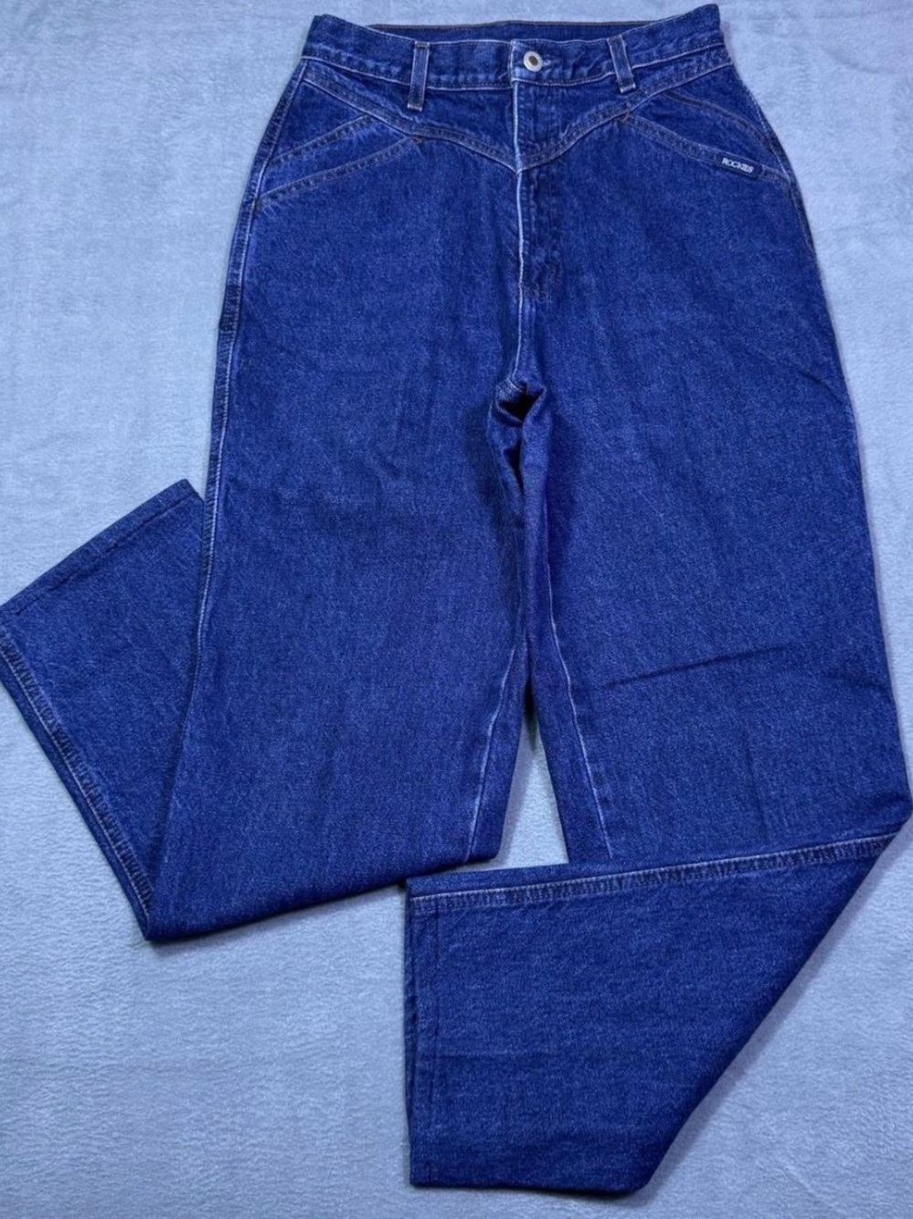 VINTAGE Rocky Mountain Jeans Womens 26x29 Highrise Straight Leg Bareback Western